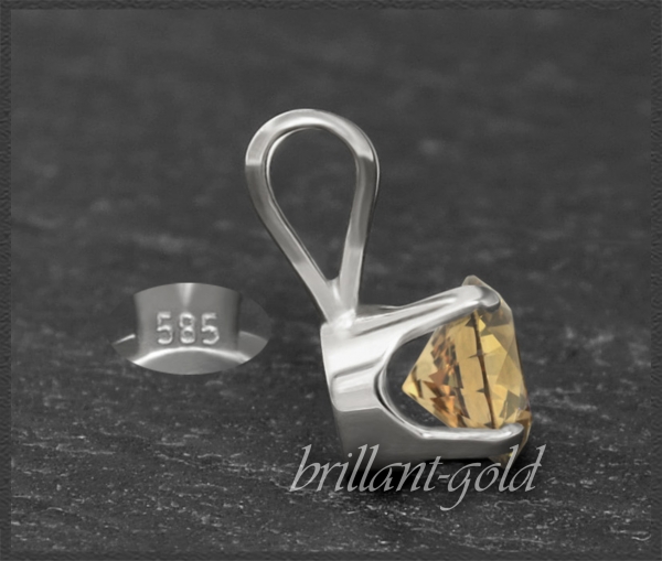 Brillant 585 Gold Anhänger, zart champ. 0,10-0,50ct